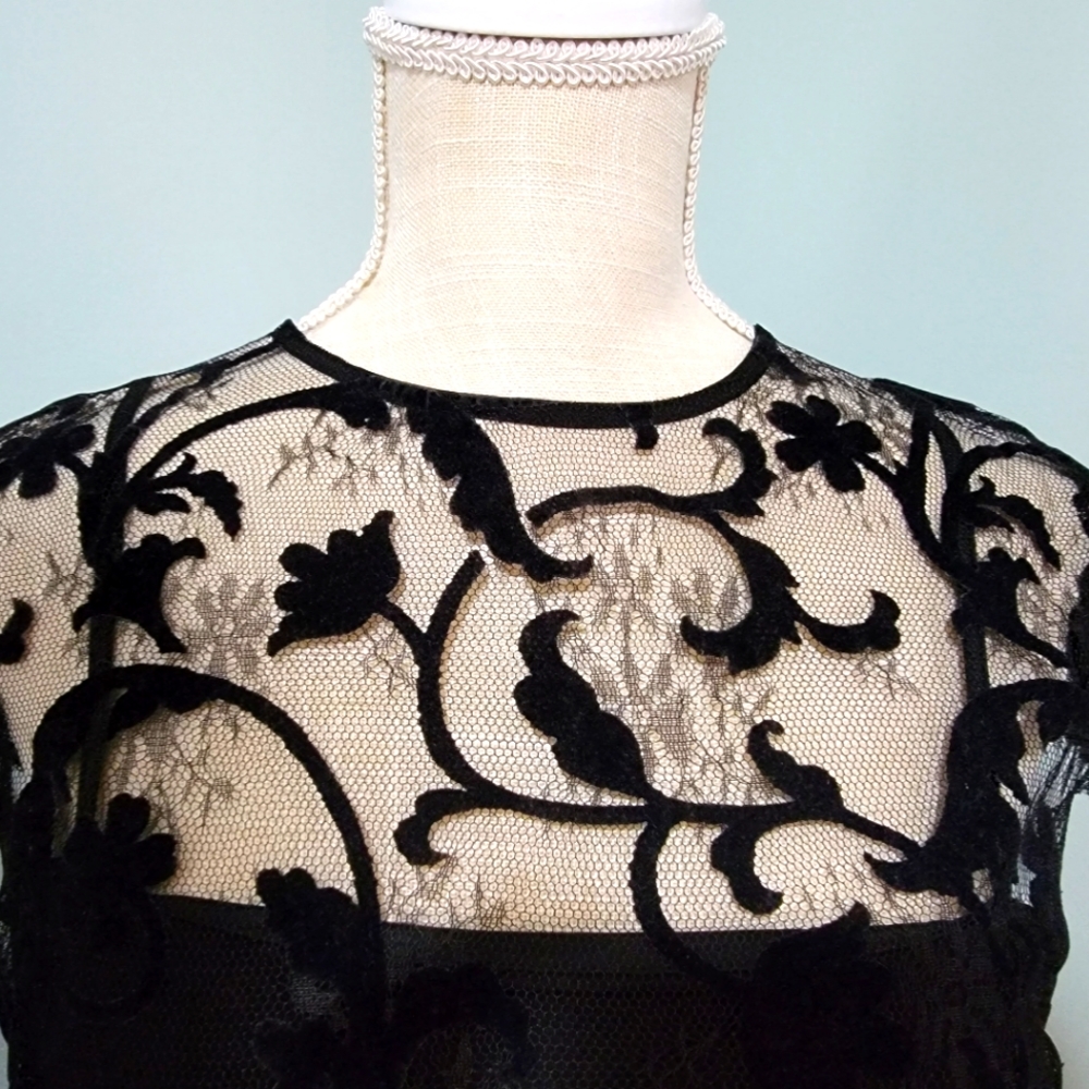 Black dress with lace overlay